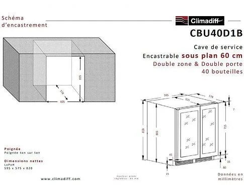 Винный шкаф Climadiff CBU40D1B