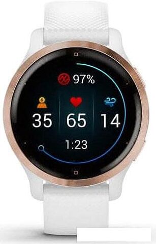 Умные часы Garmin Venu 2S (розовое золото/белый)