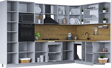 Готовая кухня Интерлиния Тренд 1.88x3.2 ВТ правая (пепел/пепел/опал) Готовая кухня Интерлиния Тренд 1.88x3.2 ВТ правая (пепел/пепел/опал)