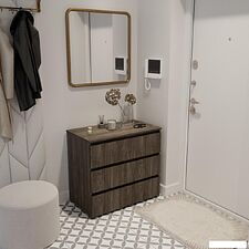 Комод Кортекс-мебель Бари 80 3ш (орех элия/орех элия/орех элия)