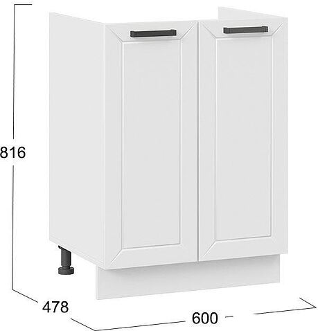 Шкаф напольный Трия Лорас 1Н6М (белый/холст белый)