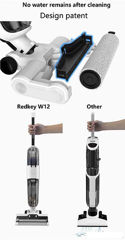 Вертикальный пылесос с влажной уборкой Redkey Cordless Wet Dry Vacuum Cleaner W12