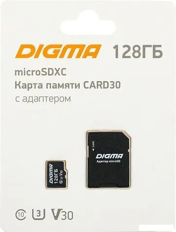 Карта памяти Digma MicroSDXC Class 10 Card30 DGFCA128A03