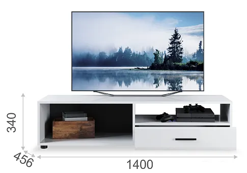 Тумба Империал Йорк 1д1ящ ЛВ (белый жемчуг-белый глянец)