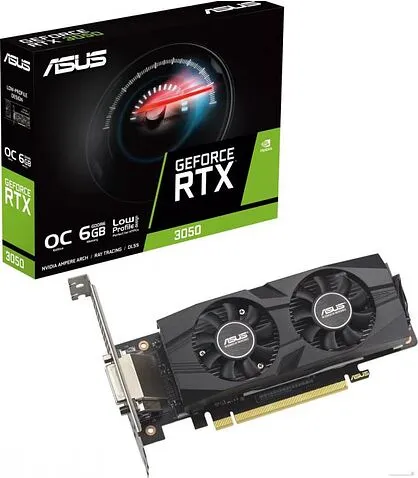 Видеокарта ASUS Dual GeForce RTX 3050 LP BRK OC Edition 6GB GDDR6 RTX3050-O6G-LP-BRK