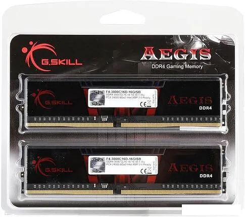 Оперативная память G.Skill Aegis 2x8GB DDR4 PC4-24000 F4-3000C16D-16GISB