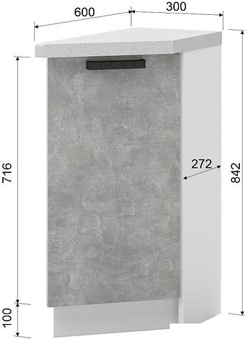 Шкаф напольный Mio Tesoro Пасадена ШНТ 300 (белый/ателье светлое)