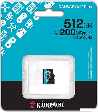 Карта памяти Kingston Canvas Go! microSDXC 512GB SDCG4/512GBSP