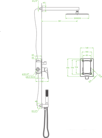 Душевая система  Laveo Plato BLY 001P