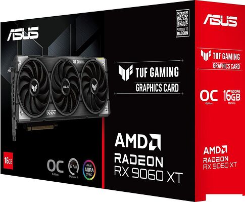 Видеокарта ASUS TUF Gaming Radeon RX 9060 XT OC Edition 16GB GDDR6 TUF-RX9060XT-O16G-GAMING