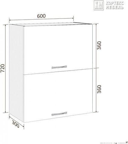 Шкаф навесной Кортекс-мебель Корнелия Лира ВШ60-2г (береза)