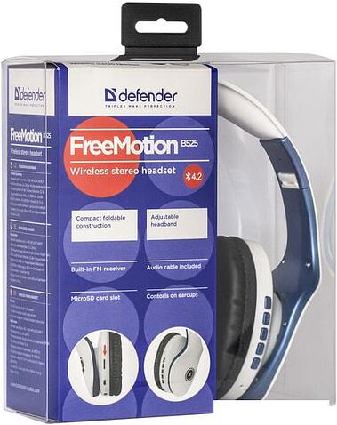 Наушники с микрофоном Defender FreeMotion B525 (синий/белый)