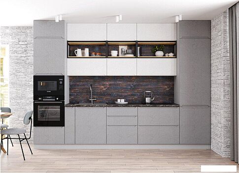 Шкаф напольный ДСВ Тренто С 300 правый (серый/серый)