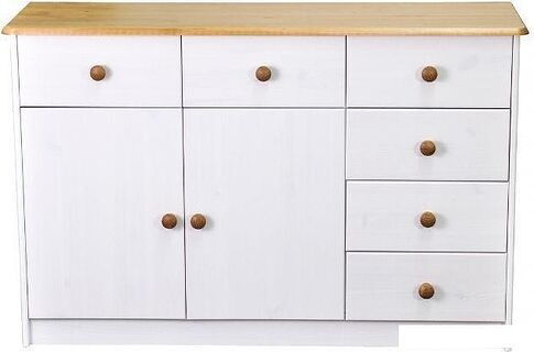 Комод Диприз Ром 2 двери 6 ящиков Д 1348.1 (белый воск/антик)
