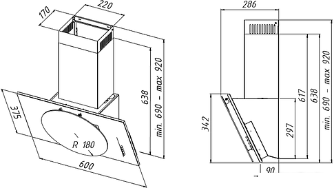 Кухонная вытяжка Akpo Selene eco 60 WK-4 (черный)