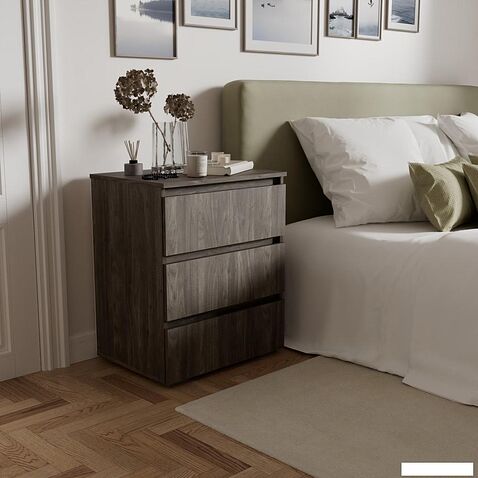 Комод Кортекс-мебель Бари 60 3ш (орех элия/орех элия/дуб сонома)