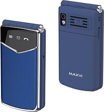 Телефон Maxvi E11ds (синий/серебристый)