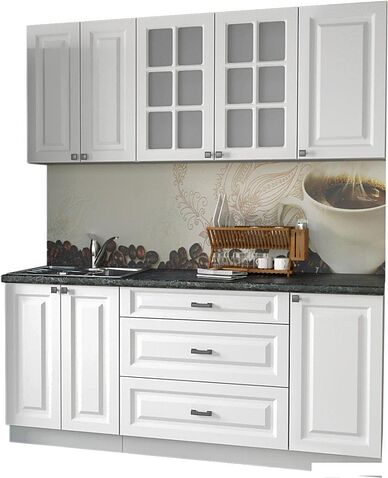 Кухня Интерлиния Мила Деко 1.8 Б (белый/кастилло темный)