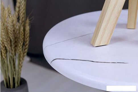 Журнальный столик Sheffilton SHT-CT12-1 (белый муар/белый мрамор)