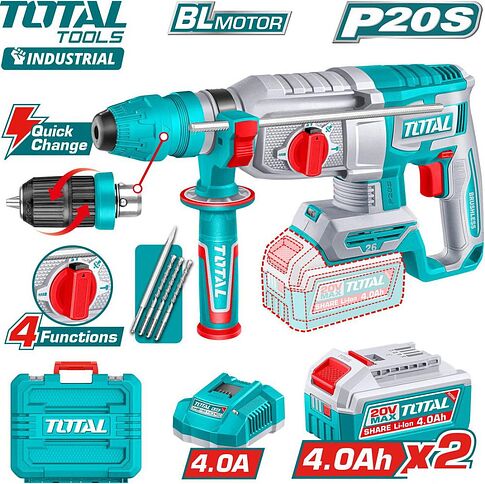 Перфоратор Total TRHLI202689 (с 2-мя АКБ, кейс)