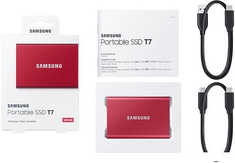 Внешний накопитель Samsung T7 500GB (красный)
