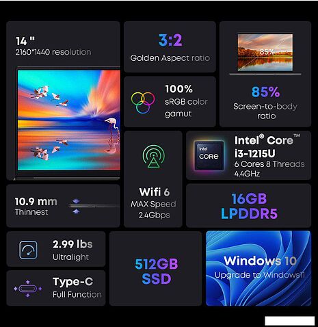 Ноутбук Chuwi CoreBook X 2023 CWI570-521E5N1HDMHX