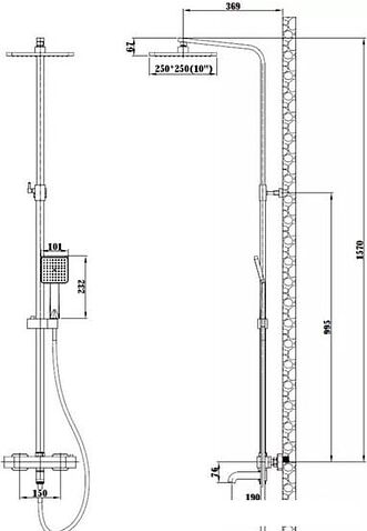 Душевая система  Esko Singapore Black STT5054 B