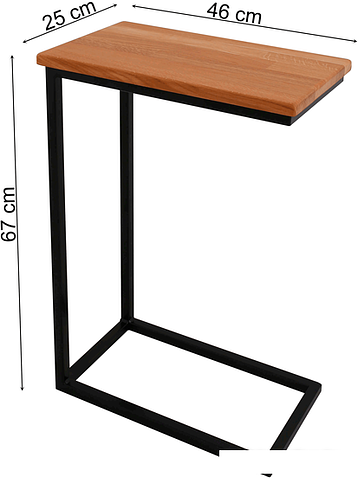 Приставной столик BestLoft 460-WHH (дуб натуральный с обзолом/белый)