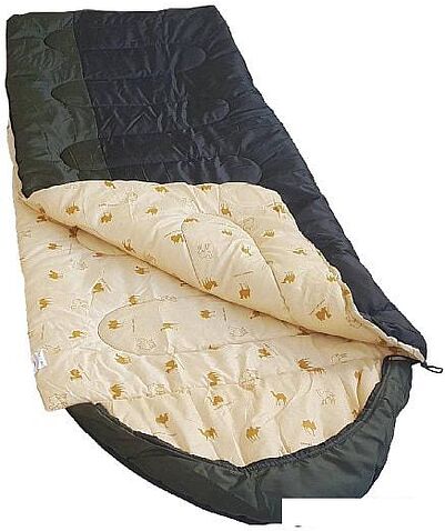Спальный мешок BalMax Аляска Camping Plus -15 (левая молния, черный/хаки)