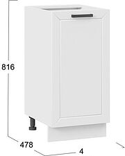 Шкаф напольный Трия Лорас 1Н4 (белый/холст белый)