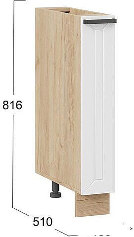 Шкаф напольный Трия Лорас 1Н15К (дуб крафт золотой/холст белый)