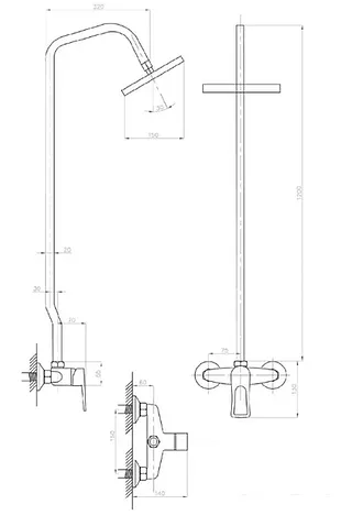 Верхний душ ПрофСан ПСМ-514-017