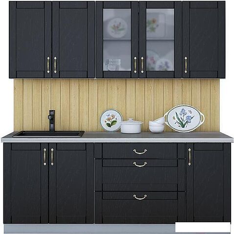 Готовая кухня Интерлиния Мила Крафт 2.0Б (дуб английский)