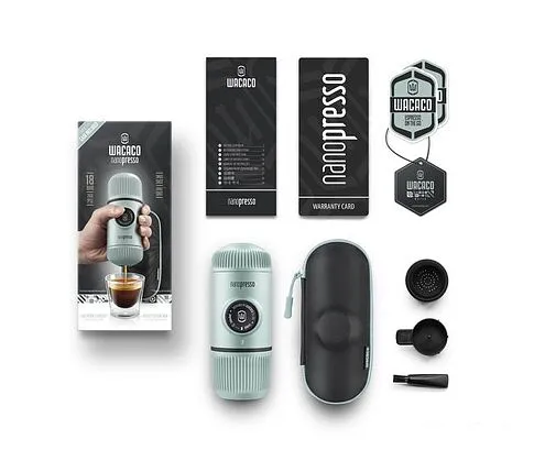 Ручная кофеварка WACACO Nanopresso Arctic Blue + Case