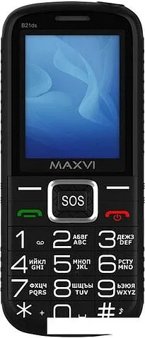 Кнопочный телефон Maxvi B21ds (черный)