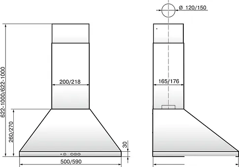 Кухонная вытяжка Elikor Вента 60Н-650-К3Д (нержавеющая сталь)