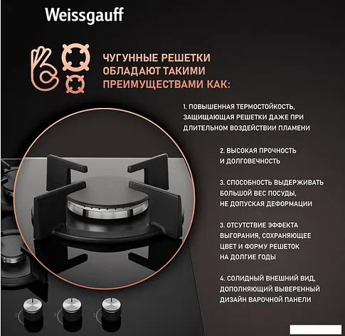 Варочная панель Weissgauff HG 430 BGH