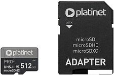 Карта памяти Platinet Pro 3 microSDXC PMMSDX512UIII 512GB + адаптер Карта памяти Platinet Pro 3 microSDXC PMMSDX512UIII 512GB + адаптер