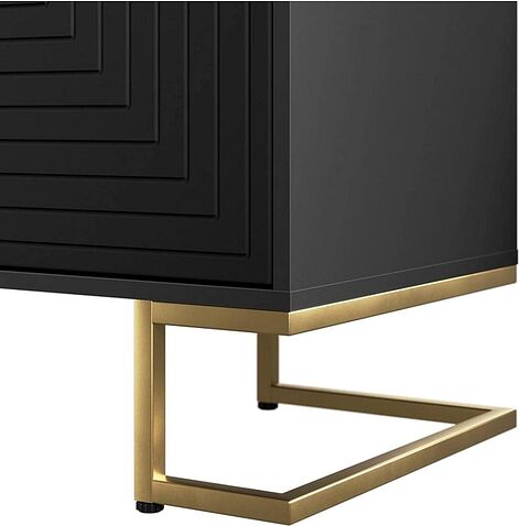 Тумба Involux Неаполь 212T011 (графит/черный матовый/золото)