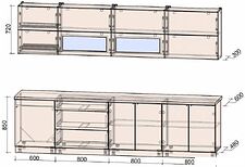 Кухня Интерлиния Мила Матте 3.0 А (белый/мята/опал светлый)