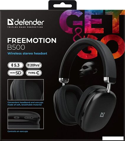 Наушники Defender FreeMotion B500 (черный)