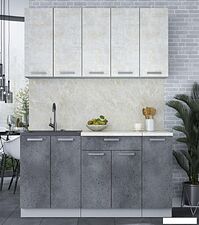 Готовая кухня Интерлиния Мила Лайт 1.5 (бетон лайт/бетон портленд)