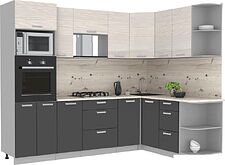 Готовая кухня Интерлиния Мила Лайт 1.68x2.6 правая (вудлайн кремовый/антрацит/бискайская сосна) Готовая кухня Интерлиния Мила Лайт 1.68x2.6 правая (вудлайн кремовый/антрацит/бискайская сосна)
