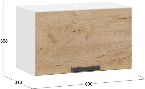 Шкаф навесной Трия Детройт 1В6Г (белый/дуб крафт золотой)