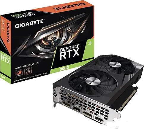 Видеокарта Gigabyte GeForce RTX 3060 Windforce OC 12G GV-N3060WF2OC-12GD