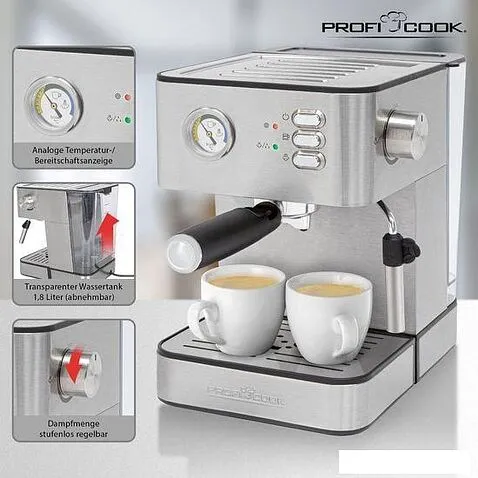 Рожковая помповая кофеварка ProfiCook PC-ES 1209