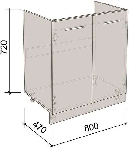 Шкаф напольный Артём-Мебель 800мм СН-114.22 (бетон спаркс)