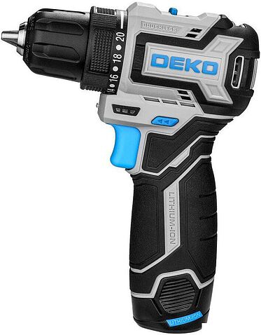 Дрель-шуруповерт Deko Sharker 12V PRO 084-1036 (с 2-мя АКБ, кейс)