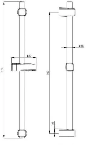 Душевая штанга Aquanika Basic AQB02CR
