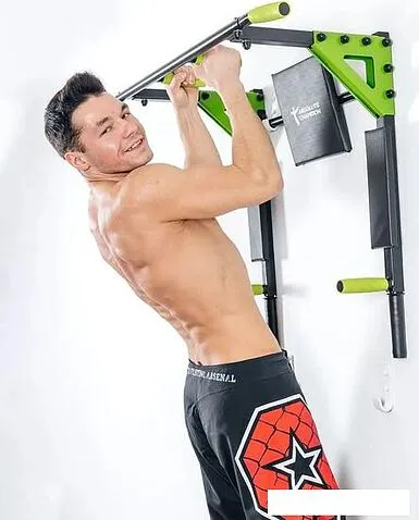 Турник с брусьями Absolute Champion Триумф Pro (черный/салатовый)